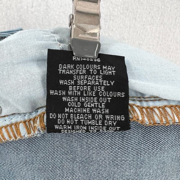 UNIVERSAL STANDARD Etta High Rise Straight Leg Jeans Womens 2 Distressed Washed - Picture 9 of 14